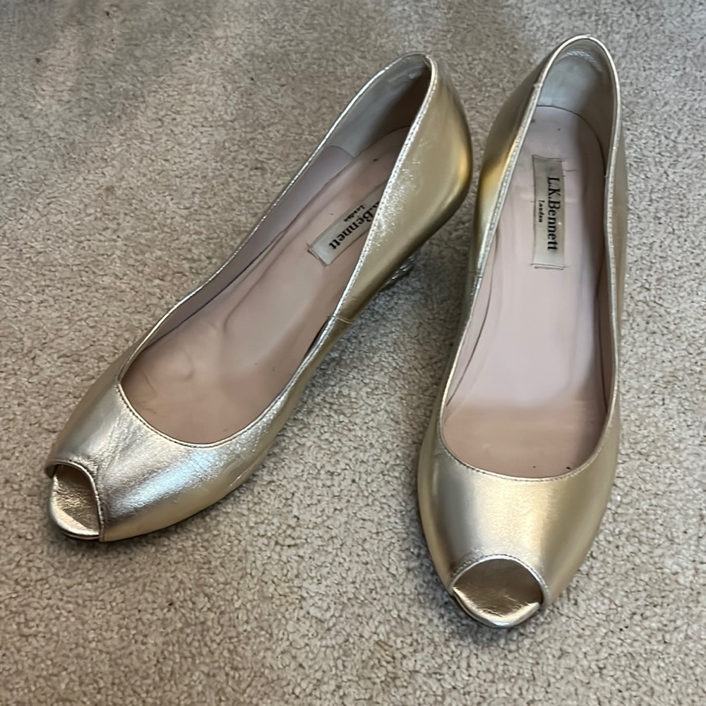 LK Bennett Gold Wedges